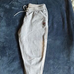 Fila Light Gray Sweatpants with Logo